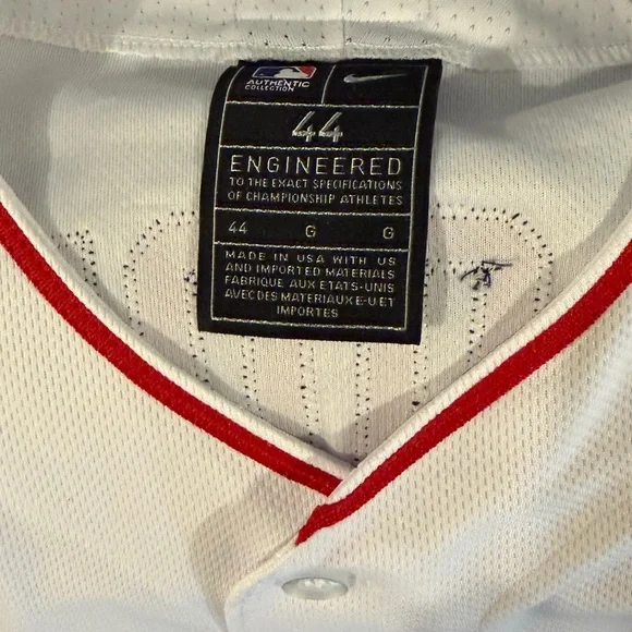 Nike White/Red Los Angeles Angels #18 Baseball Jersey